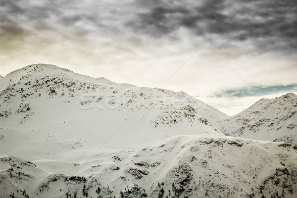 Gyönyörű tél tájkép Alpok égbolt béke Stock fotó © kasjato