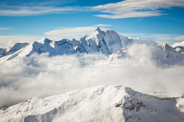 Sí üdülőhely Alpok kilátás hegy tél Stock fotó © kasjato