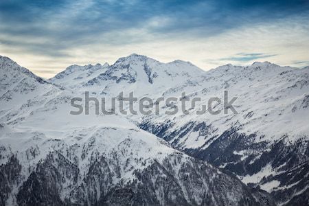 Sí üdülőhely Alpok tél tájkép égbolt Stock fotó © kasjato