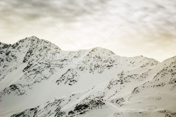Gyönyörű tél tájkép Alpok égbolt béke Stock fotó © kasjato