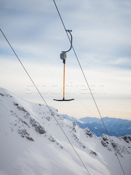 Sí lift részlet Alpok tél égbolt Stock fotó © kasjato