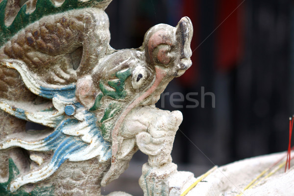 Китайский дракон скульптуры текстуры путешествия черный архитектура Сток-фото © kawing921