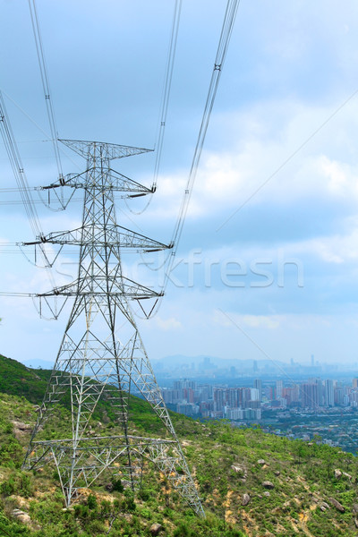 Power transmission tower with cables  Stock photo © kawing921
