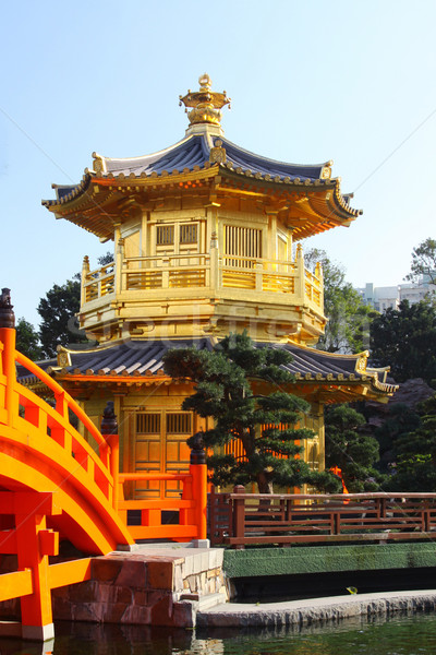 Perfezione giardino cielo città arancione ponte Foto d'archivio © kawing921