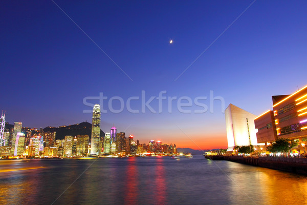 Hong Kong horizonte noche oficina edificio ciudad Foto stock © kawing921
