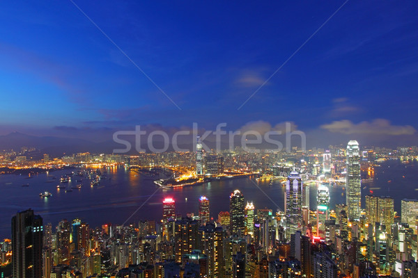 Hong Kong horizonte noche vista negocios Foto stock © kawing921