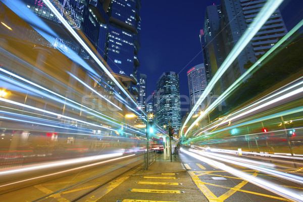 Meşgul trafik şehir gece inci Hong Kong soyut Stok fotoğraf © kawing921