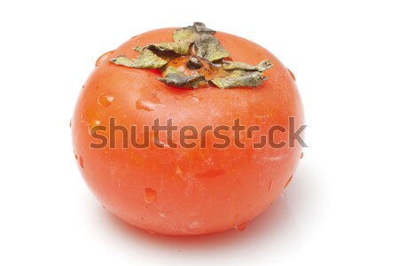 Naranja caqui aislado blanco alimentos hoja Foto stock © kawing921