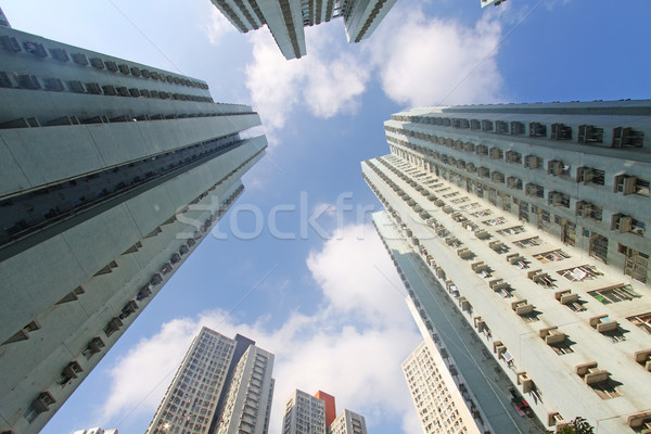 Hongkong überfüllt Gebäude Haus Gebäude Design Stock foto © kawing921
