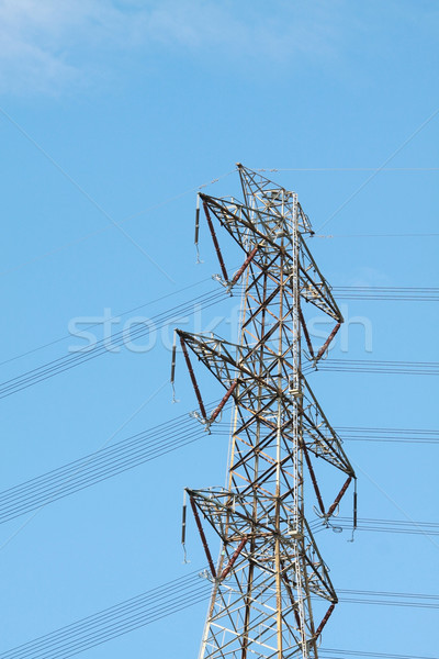 Power lines with high voltage Stock photo © kawing921