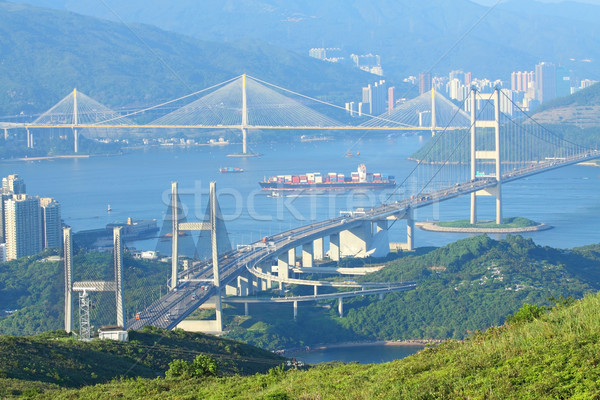 Three famous bridges in Hong Kong at day Stock photo © kawing921