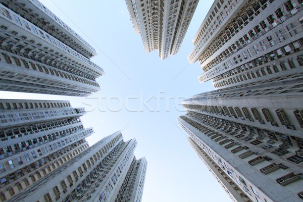 Hong Kong apartament blocuri acasă fundal noapte Imagine de stoc © kawing921