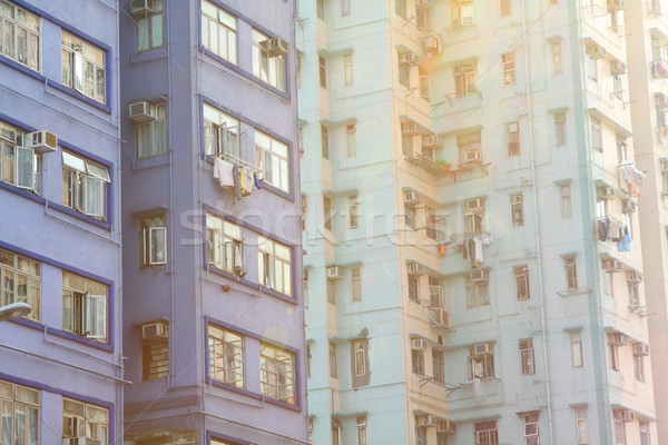 Packed Hong Kong public housing with sunlight Stock photo © kawing921