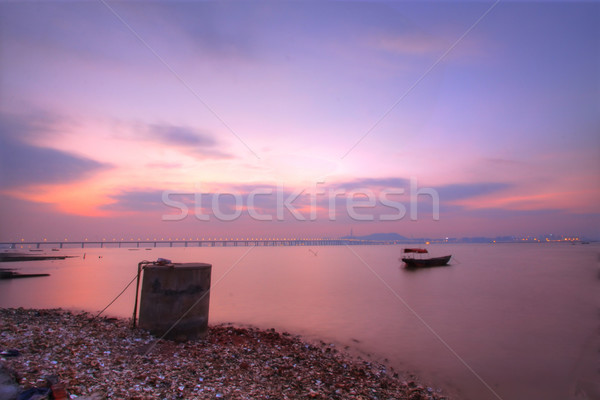 Sunset over the ocean in Hong Kong, HDR image. Stock photo © kawing921