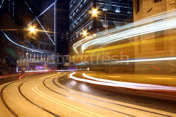 Tráfego centro da cidade Hong Kong noite céu abstrato Foto stock © kawing921