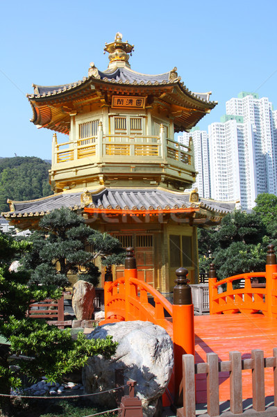 完璧 庭園 空 市 オレンジ 橋 ストックフォト © kawing921