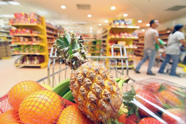 Déplacement panier supermarché lent point vue Photo stock © kawing921