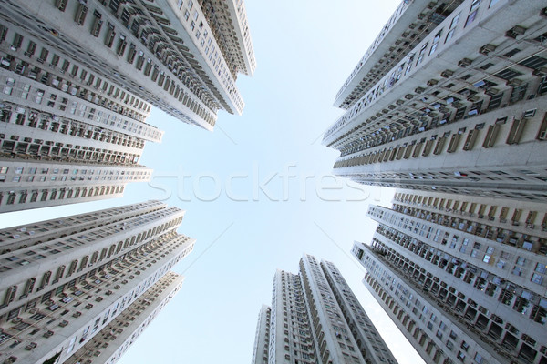 Hongkong apartamentu bloków niebo domu tle Zdjęcia stock © kawing921