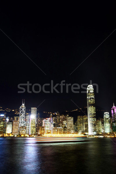 Hong Kong night view along Victoria Harbour Stock photo © kawing921