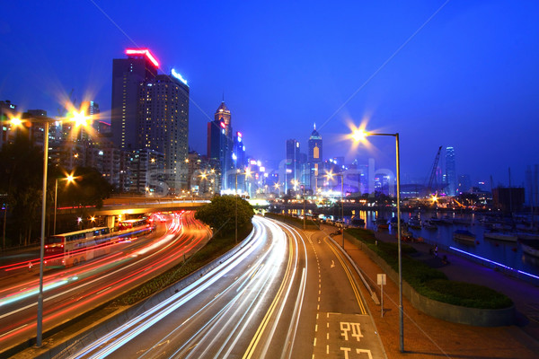 Tráfico centro de la ciudad Hong Kong noche resumen luz Foto stock © kawing921