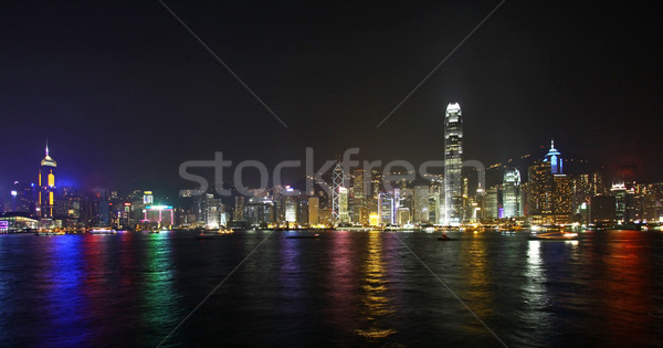Hong Kong night view along Victoria Harbour Stock photo © kawing921