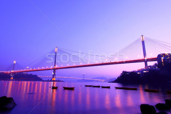 Ting Kau Bridge in Hong Kong at night Stock photo © kawing921
