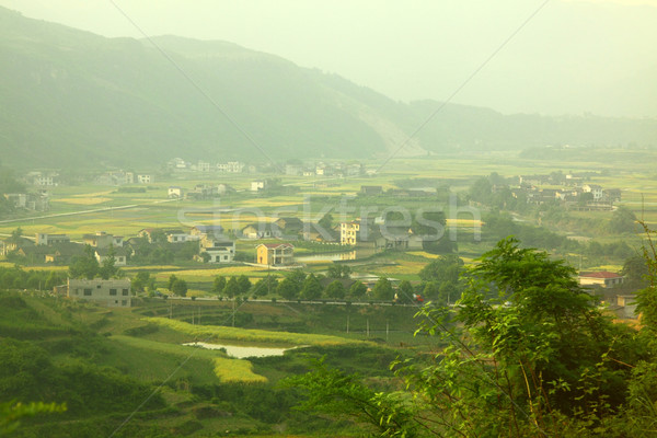 Farmland and houses in China Stock photo © kawing921