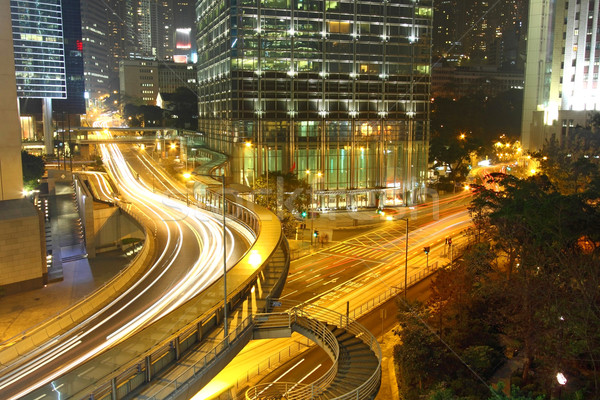Urbanas paisaje Hong Kong noche coche edificio Foto stock © kawing921