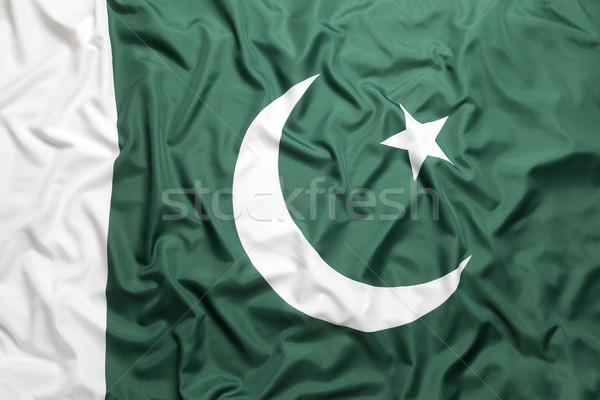 Textil Flagge Pakistan Hintergrund weiß Stock foto © kb-photodesign
