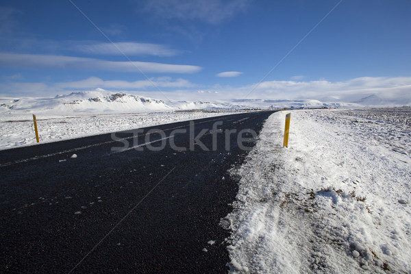 Snowy road in wintertime Stock photo © kb-photodesign