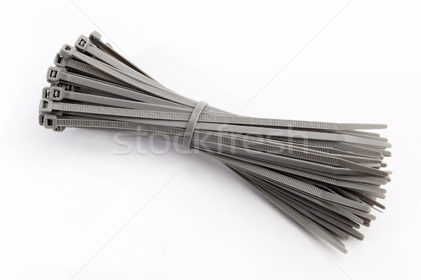 Cablu cravată gri alb calculator tehnologie Imagine de stoc © kb-photodesign