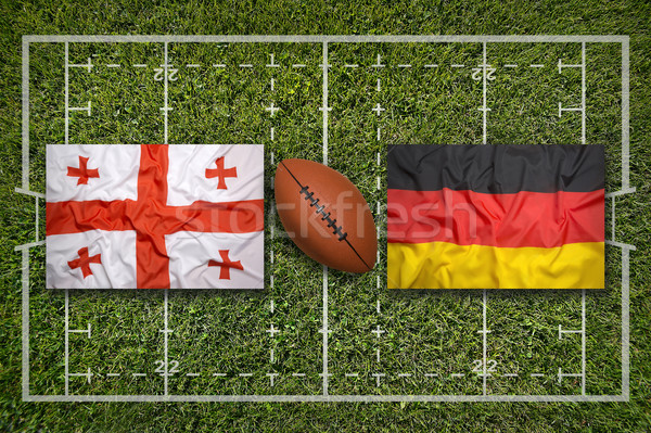 Vs steaguri Rugby câmp verde iarbă Imagine de stoc © kb-photodesign