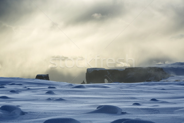 Schiereiland zuiden IJsland ochtend licht winter Stockfoto © kb-photodesign