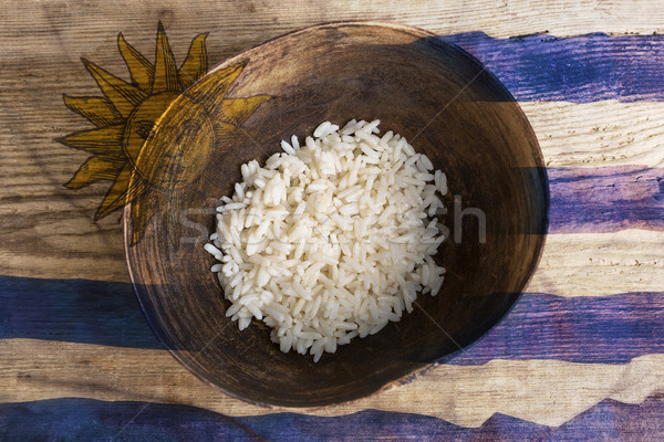Poverty concept, bowl of rice with Uruguayan flag       Stock photo © kb-photodesign