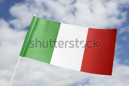 İtalya bayrak mavi gökyüzü imzalamak Avrupa afiş Stok fotoğraf © kb-photodesign