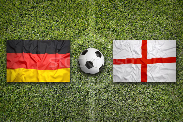 Germany Vs England Flags On Soccer Field Stock Photo C Kb Photodesign 7095844 Stockfresh