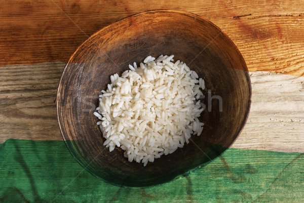Poverty concept, bowl of rice with Indian flag       Stock photo © kb-photodesign