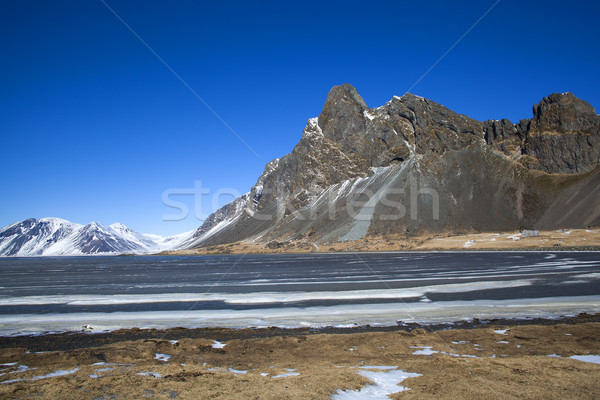 Volcanique montagne paysage Islande mer hiver Photo stock © kb-photodesign