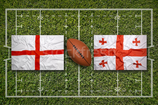 Anglii vs flagi rugby dziedzinie zielone Zdjęcia stock © kb-photodesign