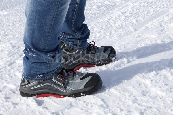 Safety shoes in the snowy mountains Stock photo © kb-photodesign