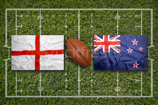 England vs. New Zealand
 flags on rugby field Stock photo © kb-photodesign