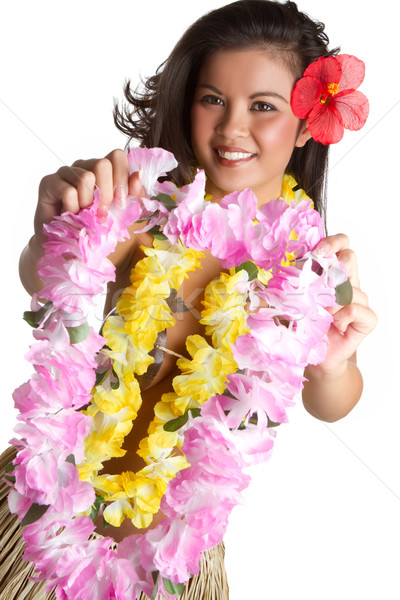 Floare tropicala femeie floare mâini păr Imagine de stoc © keeweeboy