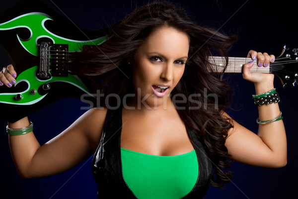 Guitare fille sexy girl guitare électrique femme [[stock_photo]] © keeweeboy