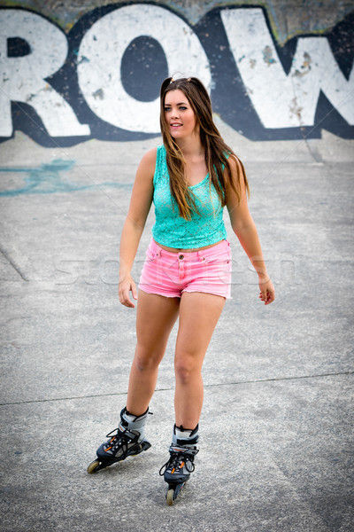 Stock photo: Teen Girl Skating