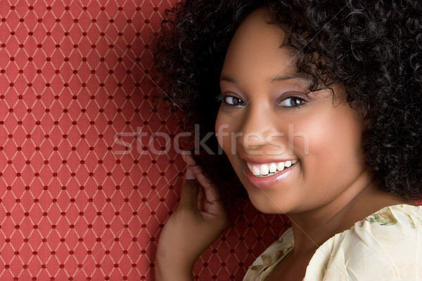 Bella donna nera giovani ragazza ritratto nero Foto d'archivio © keeweeboy