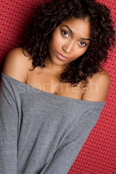 Csinos afroamerikai nő nő lány szexi modell Stock fotó © keeweeboy