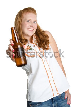 Dzień Świętego Patryka dziewczyna piwa zielone zabawy kobiet Zdjęcia stock © keeweeboy
