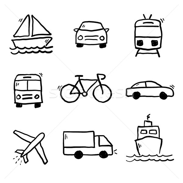Transportation Doodles Collection Stock photo © keeweeboy