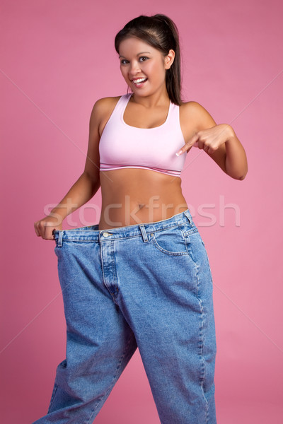 Stock foto: Gewichtsverlust · Frau · schönen · asian · Mädchen · Schönheit