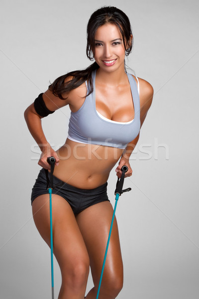 Femeie de fitness frumos sănătos femeie fată Imagine de stoc © keeweeboy